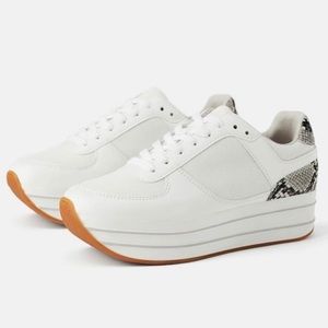 Zara Basic Collection Snake Heel Platform Kicks